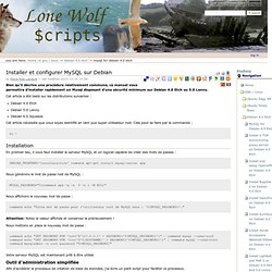 Installer et configurer MySQL sur Debian