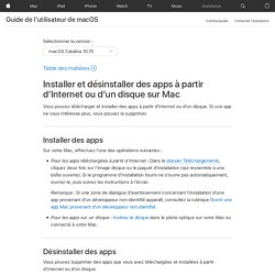 Installer et désinstaller des apps à partir d’Internet ou d’un disque sur Mac