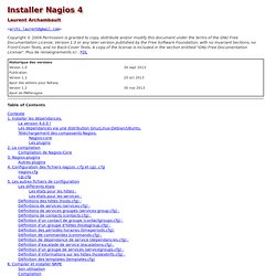 Installer et utiliser Nagios 4.0.x