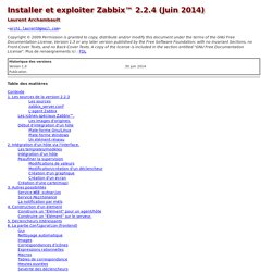 Installer et exploiter Zabbix™ 2.2.4 (Juin 2014)