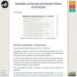 Installer un forum à la Hacker News en français