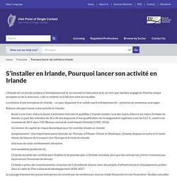 S’installer en Irlande, Pourquoi lancer son activité en Irlande - Irish Point of Single Contact for the Services Directive
