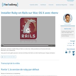 Installer Ruby on Rails sur Mac OS X avec rbenv