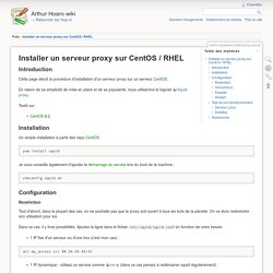 Installer un serveur proxy sur CentOS / RHEL [Arthur Hoaro wiki]