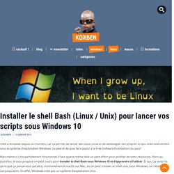 Installer le shell Bash (Linux) sous Windows 10