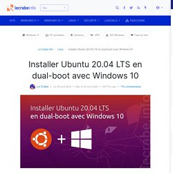 Installer Ubuntu 20.04 LTS en dual-boot avec Windows 10