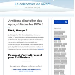 Arrêtons d'installer des apps, utilisons les PWA ! – Le calendrier de l'Avant