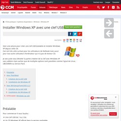 Installer Windows XP avec une clef USB