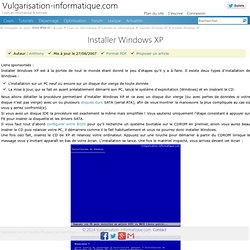 Installer Windows XP