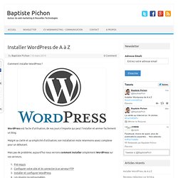 Installer Wordpress de A à Z