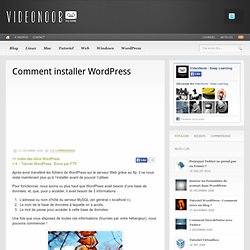 Comment installer WordPress