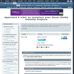 Créer un installeur avec Visual Studio Instaler Project