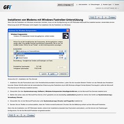 Installieren von Modems mit Windows Faxtreiber-Unterstützung