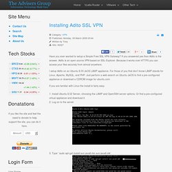 Installing Adito SSL VPN