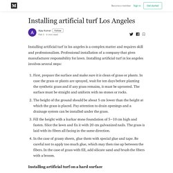Installing artificial turf Los Angeles - Ajay Kumar - Medium
