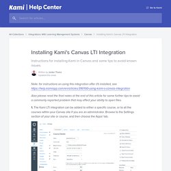 Installing Kami's Canvas LTI Integration