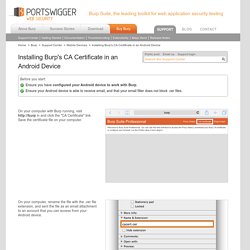 Installing Burp's CA Certificate in an Android Device