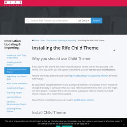 Installing the Rife Child Theme