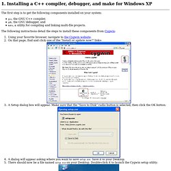 1. Installing a C++ compiler, debugger, and make for Windows XP