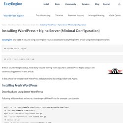 Installing Fresh WordPress on Nginx Server (Minimal Configuration)