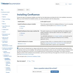 Installing Confluence