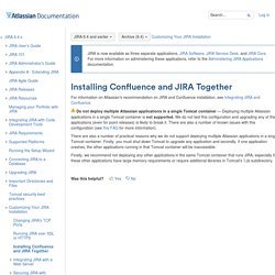 Installing Confluence and JIRA Together