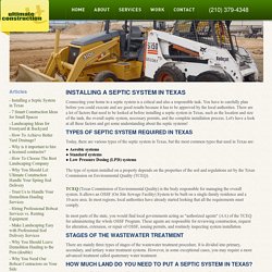 Installing a Septic System in Texas