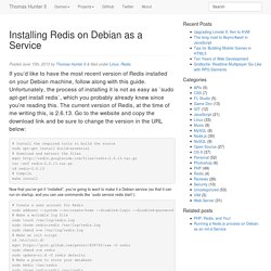 Installing Redis on Debian as a Service