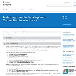 Installing Remote Desktop Web Connection in Windows XP