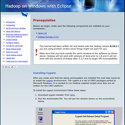 Installing hadoop development cluster on Windows and Eclipse