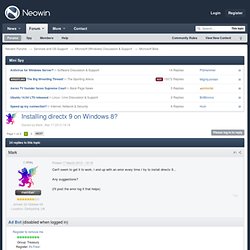 Installing directx 9 on Windows 8? - Neowin Forums
