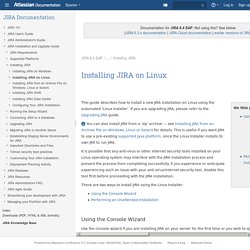 Installing JIRA on Linux - JIRA 6.4 EAP