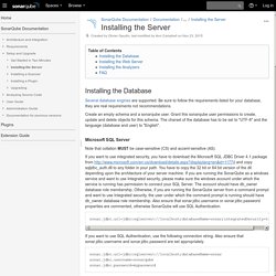 Installing the Server - SonarQube Documentation - SonarQube