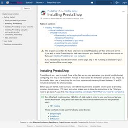Installing PrestaShop - PrestaShop 1.7 - PrestaShop documentation