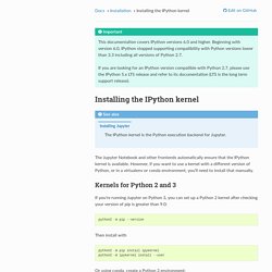 Installing the IPython kernel — IPython 7.7.0 documentation