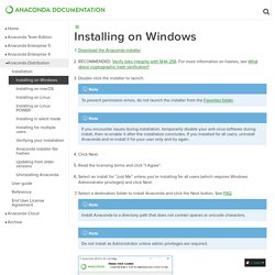 Installing on Windows — Anaconda documentation