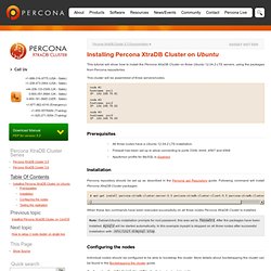 Installing Percona XtraDB Cluster on Ubuntu — Percona XtraDB Cluster Documentation