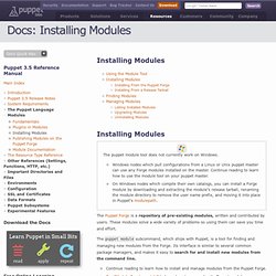 Installing Modules