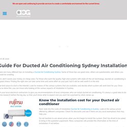 Tips On Installing A Ducted Air Conditioning Sydney