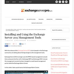 Installing and Using the Exchange 2013 Management Tools