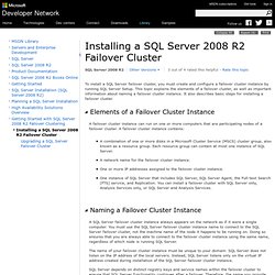 Installing a SQL Server 2008 R2 Failover Cluster