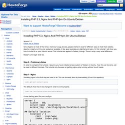 Installing PHP 5.3, Nginx And PHP-fpm On Ubuntu/Debian
