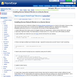 Installing Zenoss Network Monitor on a Ubuntu Server