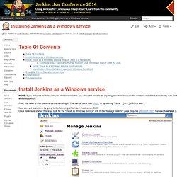 Installing Jenkins as a Windows service
