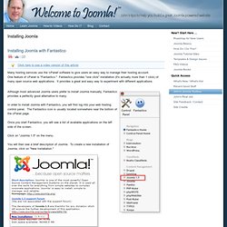 Installing Joomla