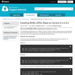 Installing RHEL EPEL Repo on Centos 5.x or 6.x