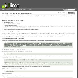 Installing Linux on the NEC MobilePro 900/c · Jlime