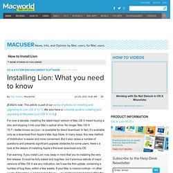 Installing Lion: What you need to know