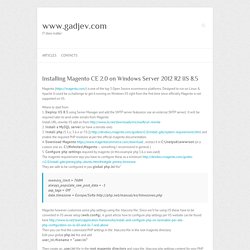 Installing Magento CE 2.0 on Windows Server 2012 R2 IIS 8.5 – www.gadjev.com