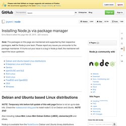 Installing Node.js via package manager · joyent/node Wiki